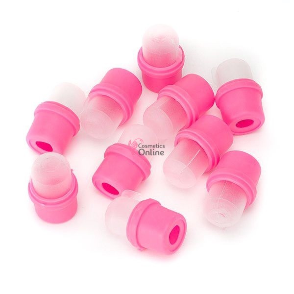 Recipiente / capsule Roz pentru indepartat unghiile false, set 10 bucati CPS01